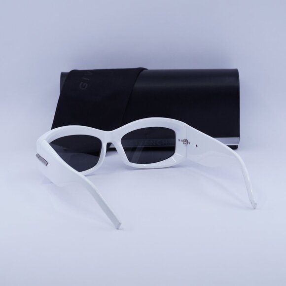 Givenchy GV40044U 21A Geometric Sunglasses - White/Smoke - Picture 5 of 10